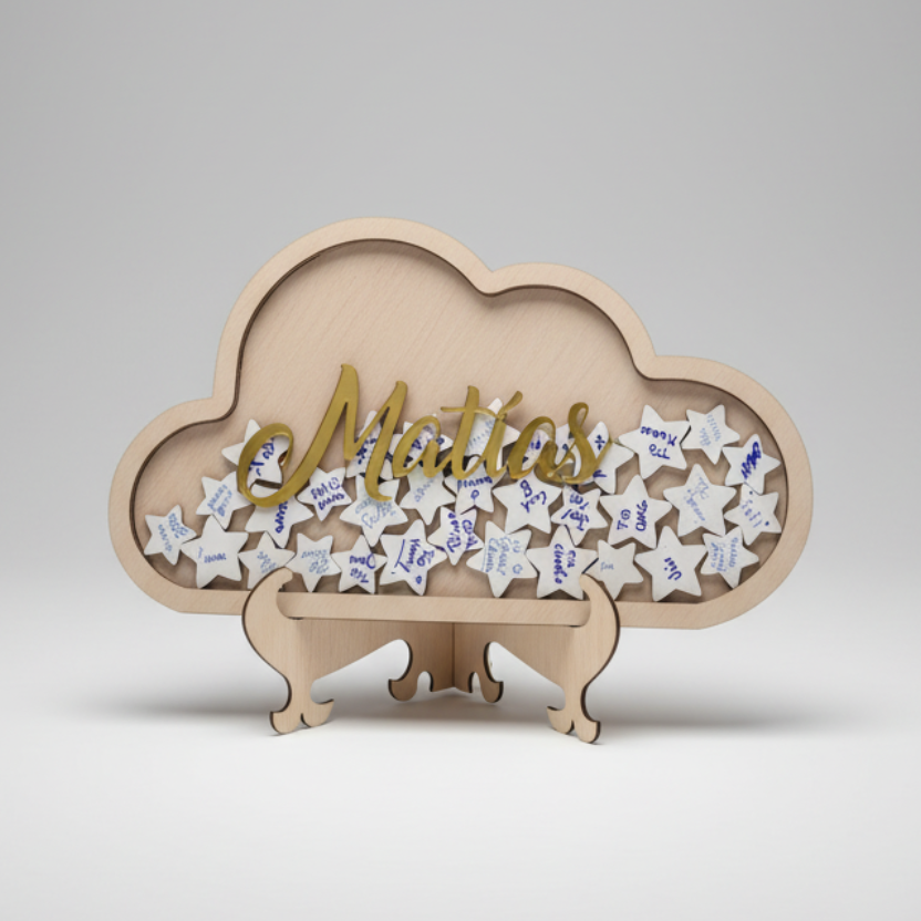 Libro Invitados Baby Shower forma de nube