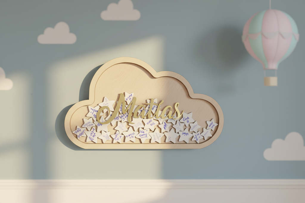 Libro Invitados Baby Shower forma de nube