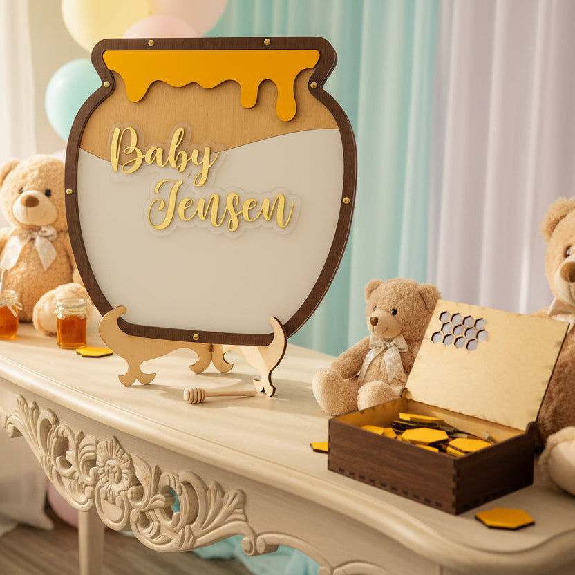 Libro Invitados Baby Shower Vasija Miel
