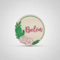 Cuadro circular floral personalizado