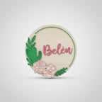 Cuadro circular floral personalizado