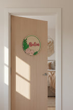 Cuadro circular floral personalizado