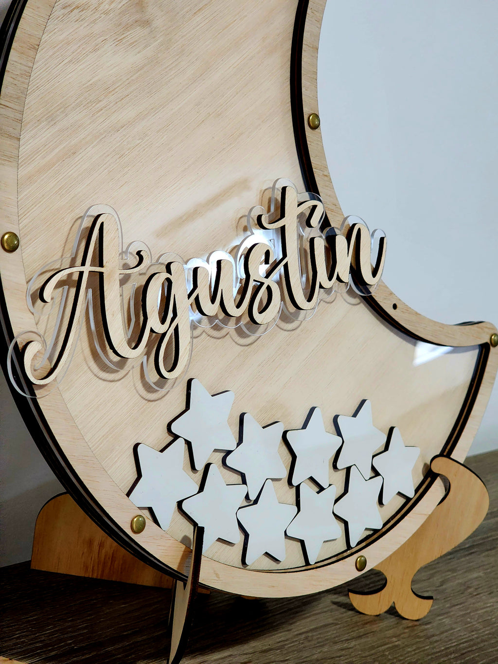 Libro Invitados Baby Shower forma de Luna