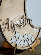 Libro Invitados Baby Shower forma de Luna