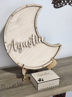 Libro Invitados Baby Shower forma de Luna