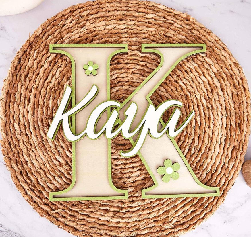 Inicial decorativa con nombre personalizado