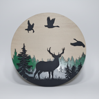 Cuadro decorativo circular con nombre Reno